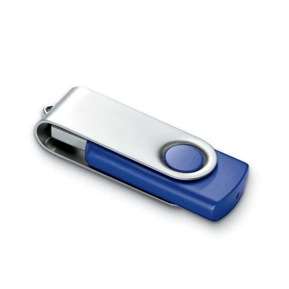 USB-stick 16 GB met metalen draaibehuizing, Koningsblauw - 191001c