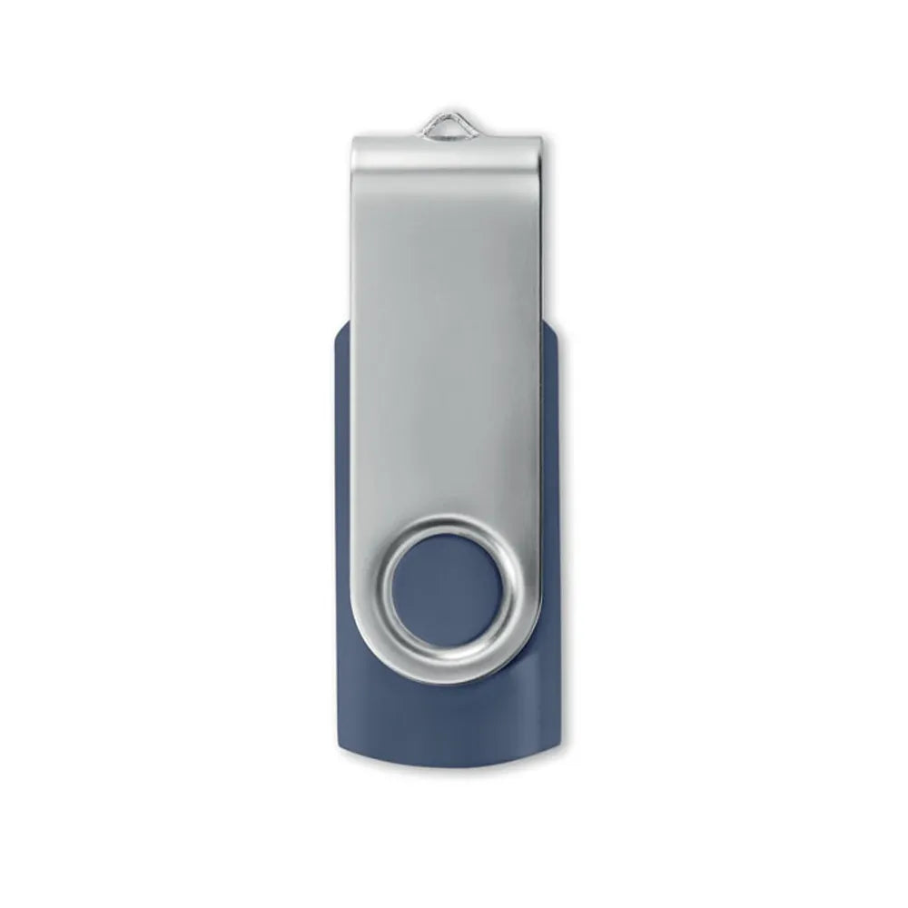 USB-stick 16 GB met metalen draaibehuizing met gesloten draaibeugel, Blauw - 191001c