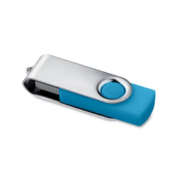 USB-stick 16 GB met metalen draaibehuizing, Turquoise - 191001c
