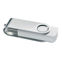 USB-stick 16 GB met metalen draaibehuizing - Wit