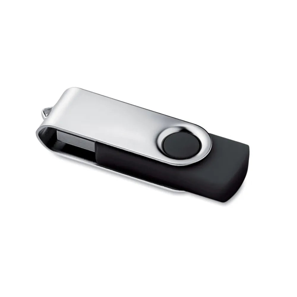 USB-stick 16 GB met metalen draaibehuizing, Zwart - 191001c