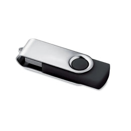 USB-stick 16 GB met metalen draaibehuizing, Zwart - 191001c