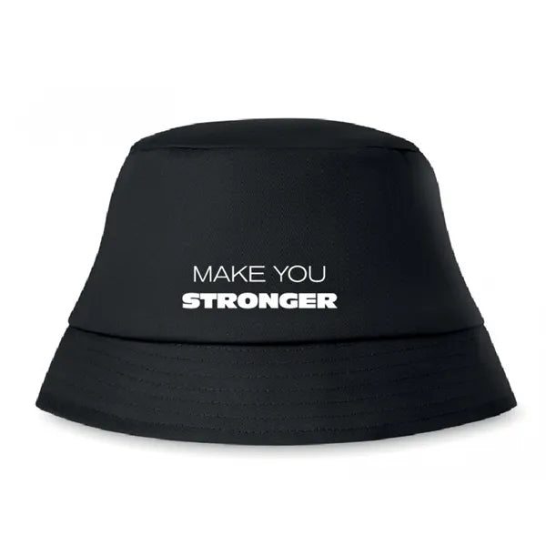 zonnehoed katoen zwart met logo 191350