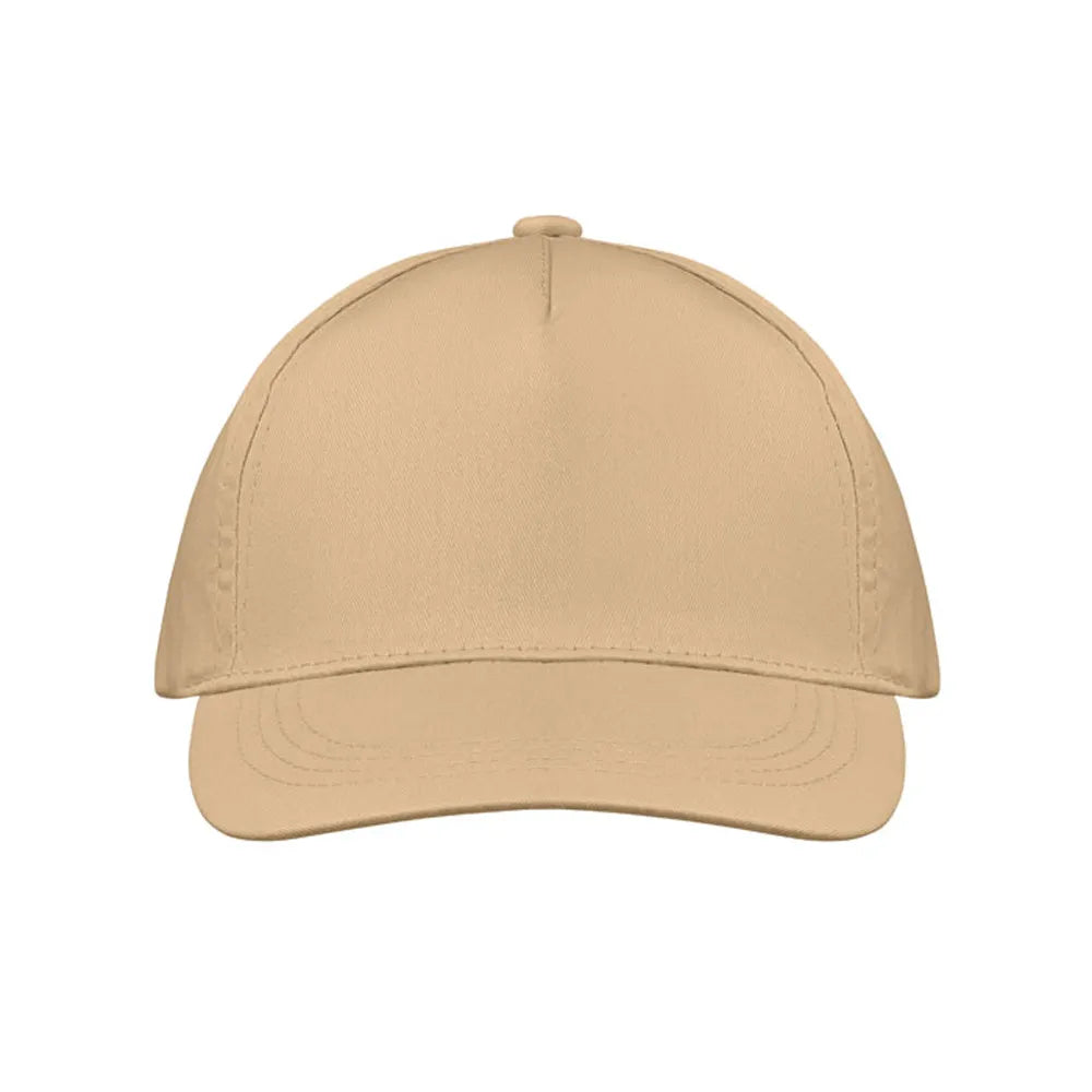 baseball cap van katoen met klittenband sluiting beige voorkant 191447