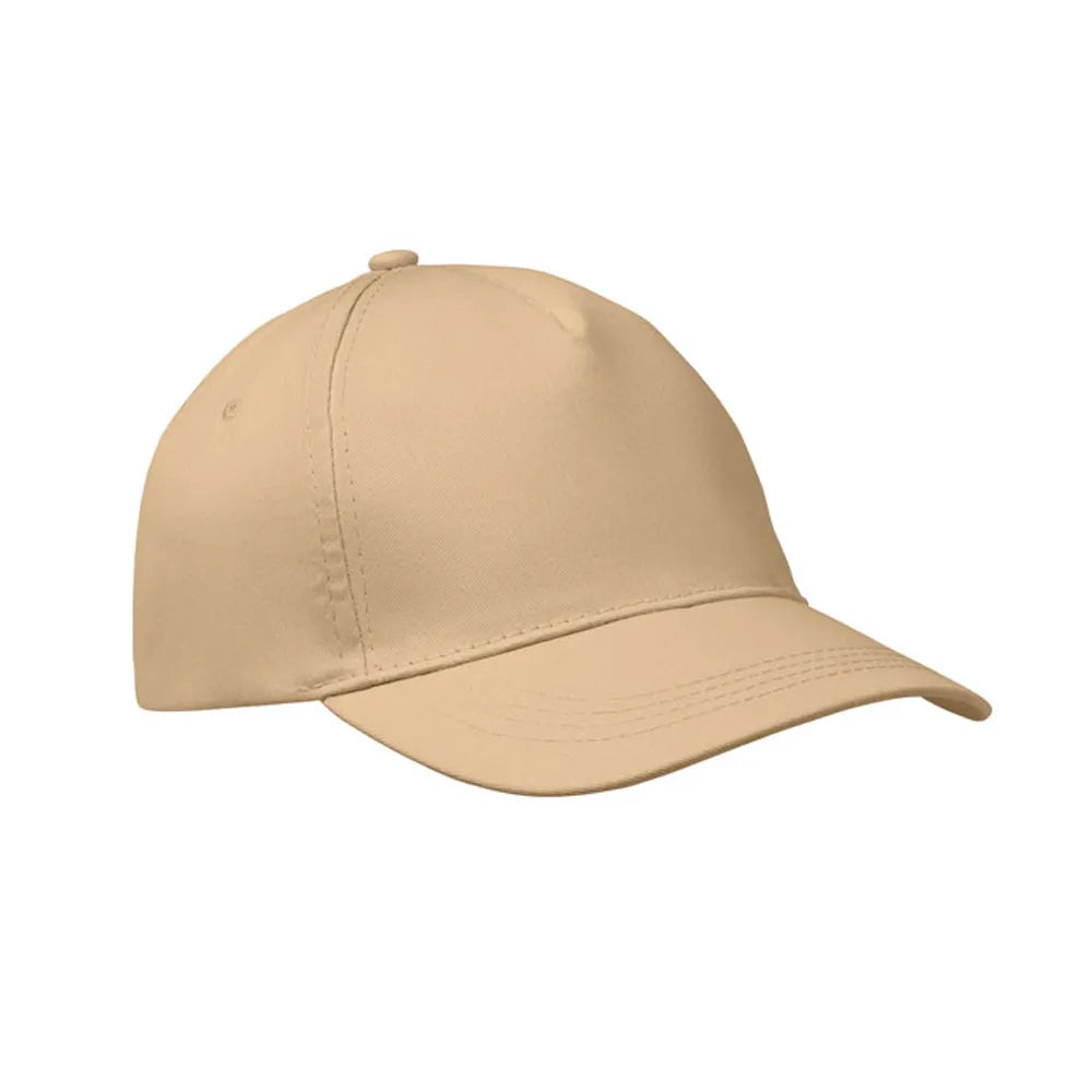 baseball cap van katoen met klittenband sluiting beige zijkant 191447
