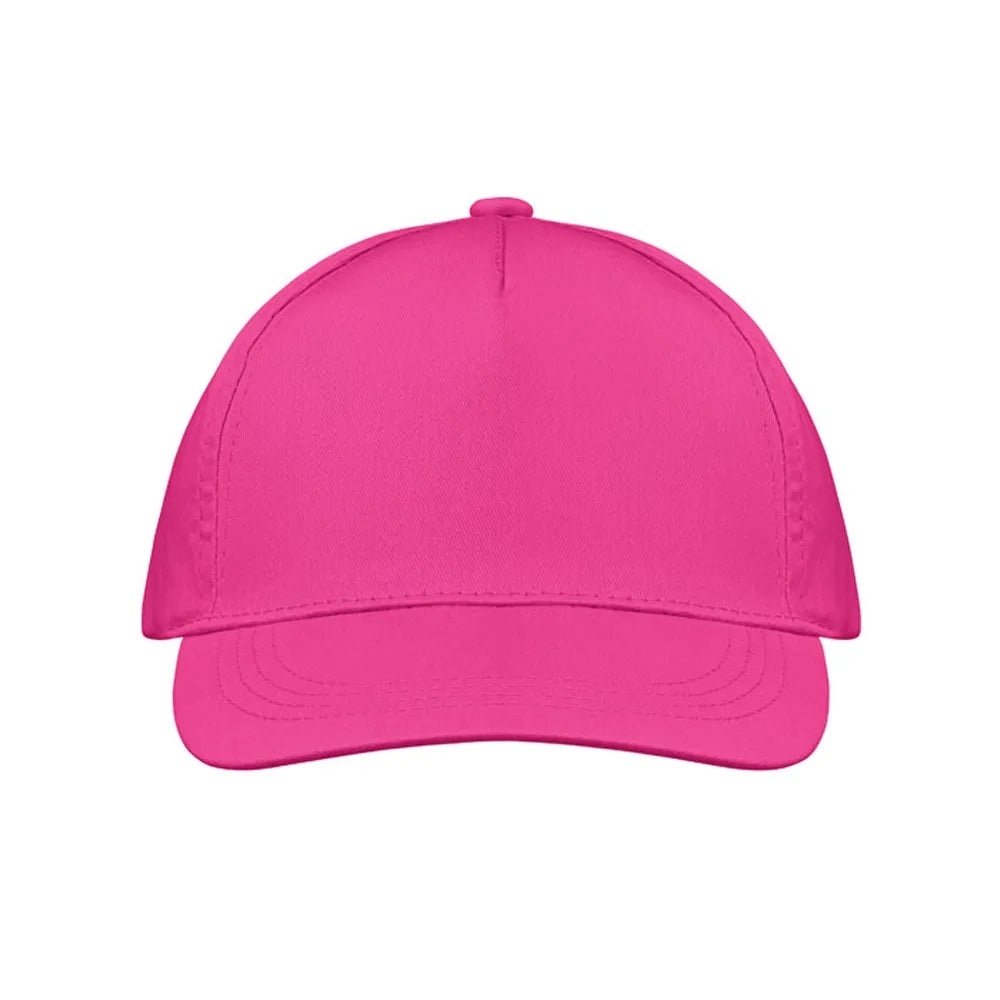 baseball cap van katoen met klittenband sluiting fuchsia voorkant 191447