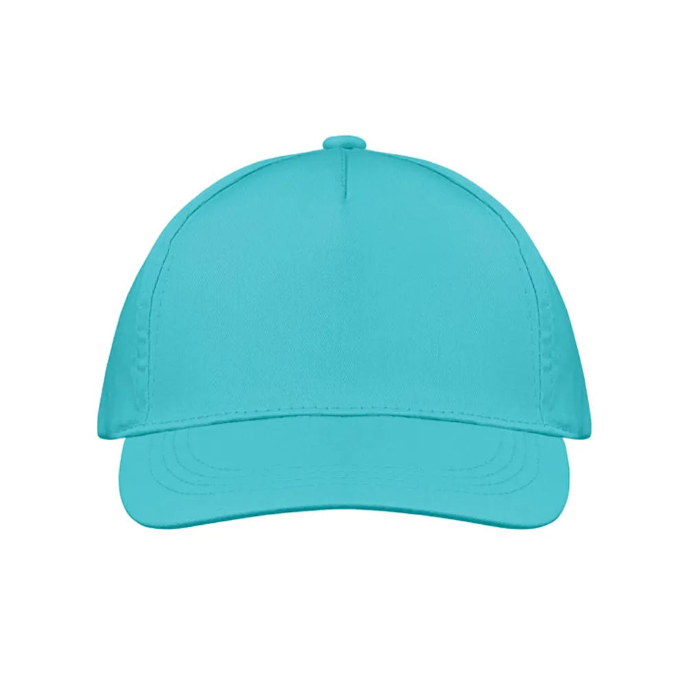 baseball cap van katoen met klittenband sluiting turquoise voorkant 191447