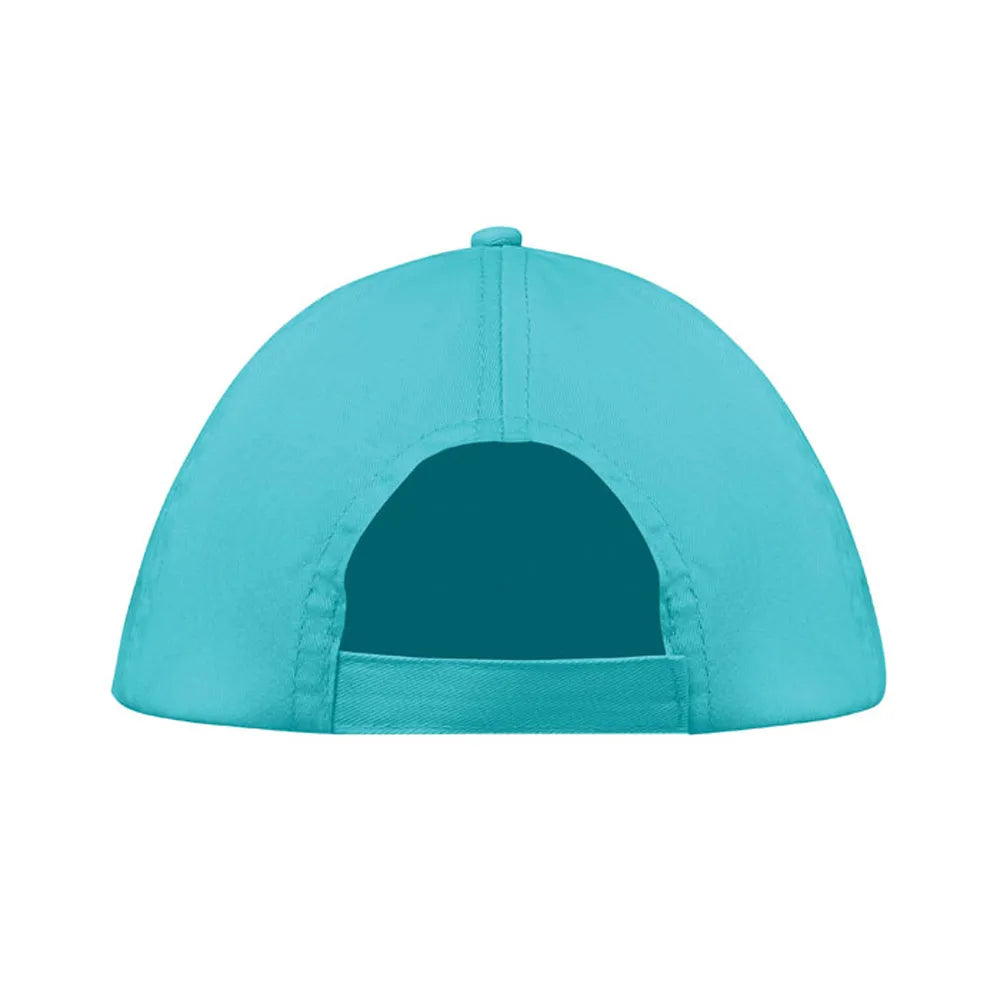 baseball cap van katoen met klittenband sluiting turquoise achterkant 191447