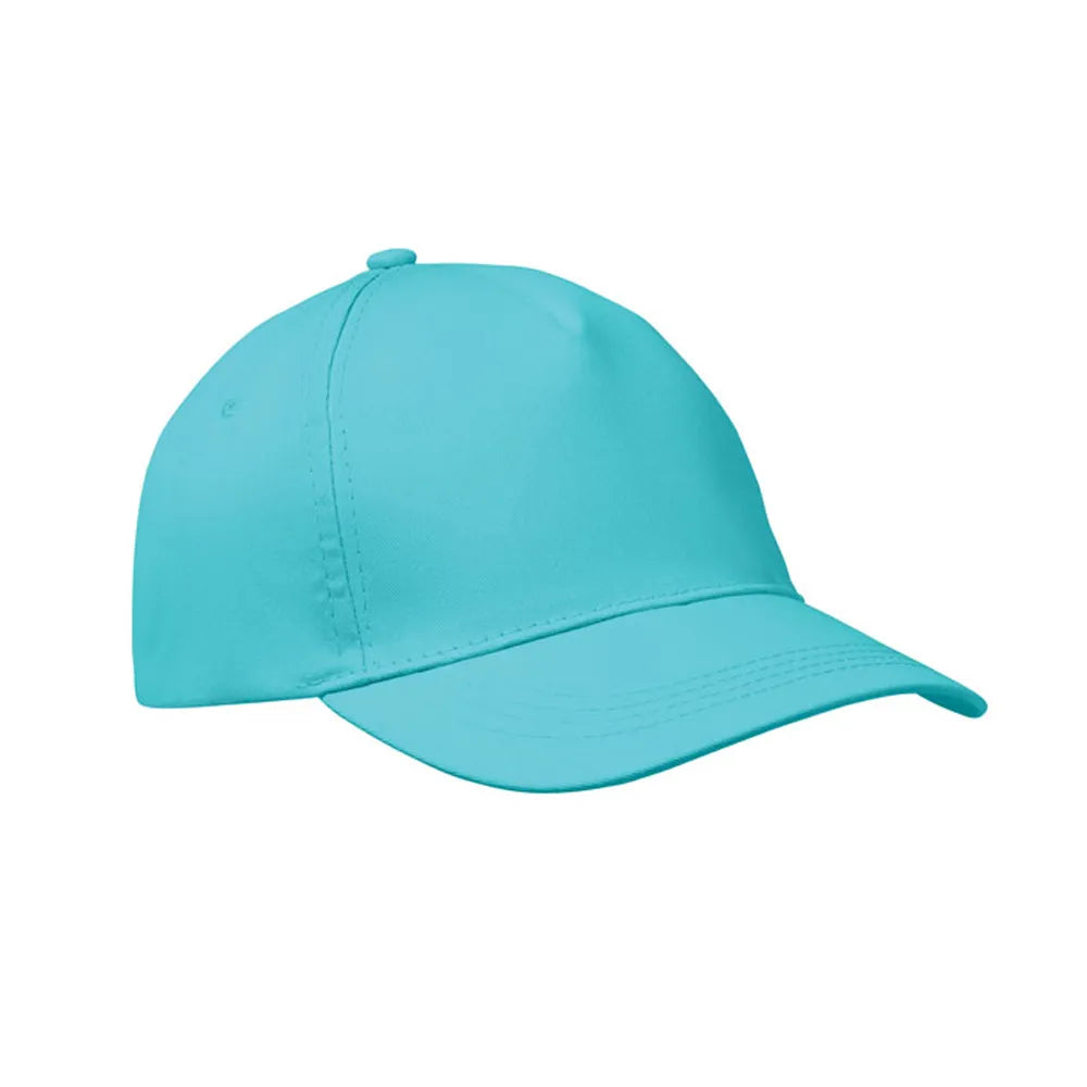 baseball cap van katoen met klittenband sluiting turquoise zijkant 191447