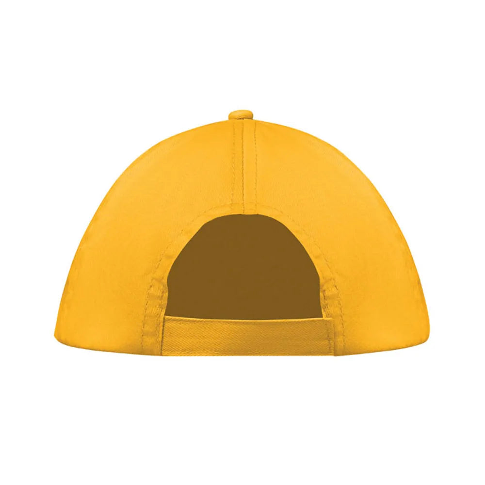 Baseballcap van katoen met klittenbandsluiting achterzijde, Geel - 191447