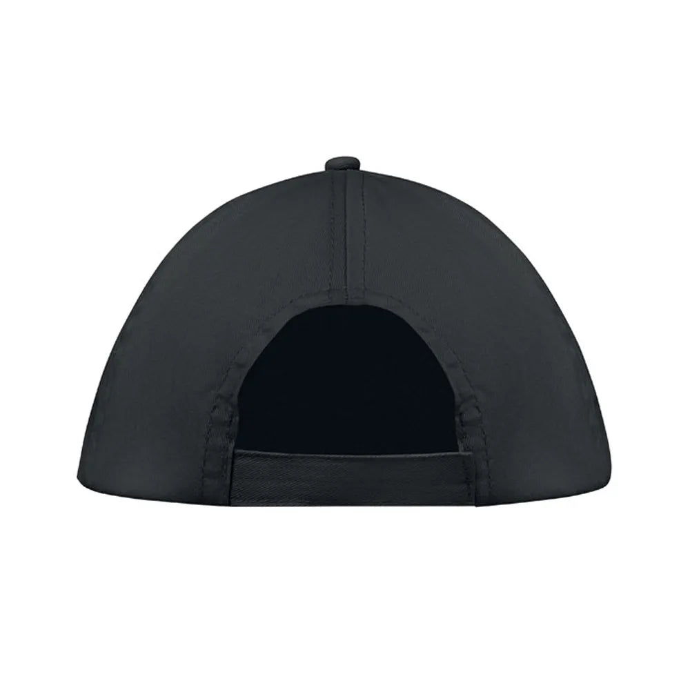 Baseballcap van katoen met klittenbandsluiting achterzijde, Zwart - 191447