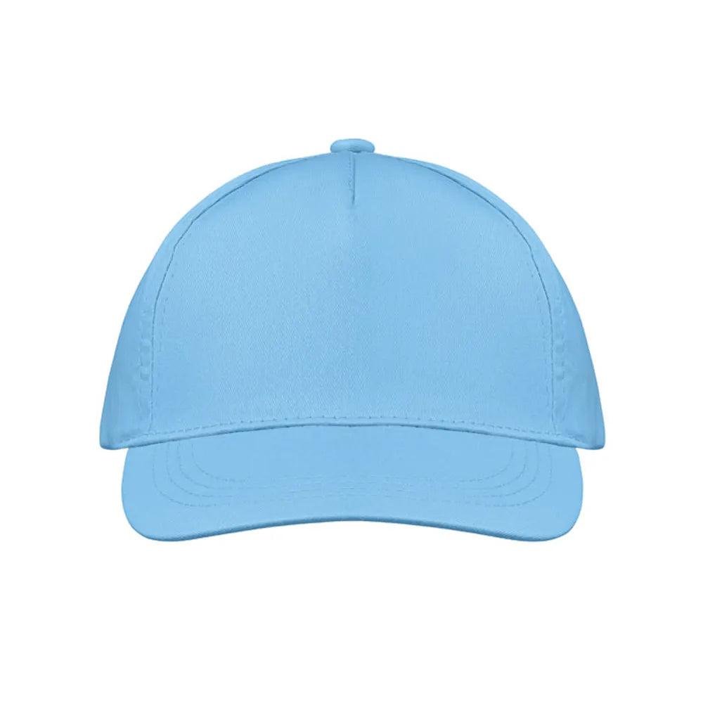 Baseballcap van katoen met klittenbandsluiting voorzijde, Lichtblauw - 191447