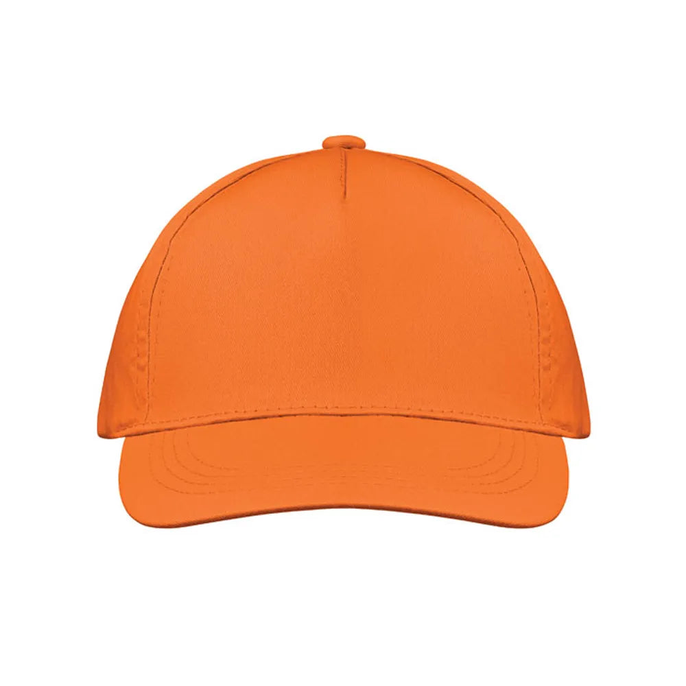 Baseballcap van katoen met klittenbandsluiting voorzijde, Oranje - 191447