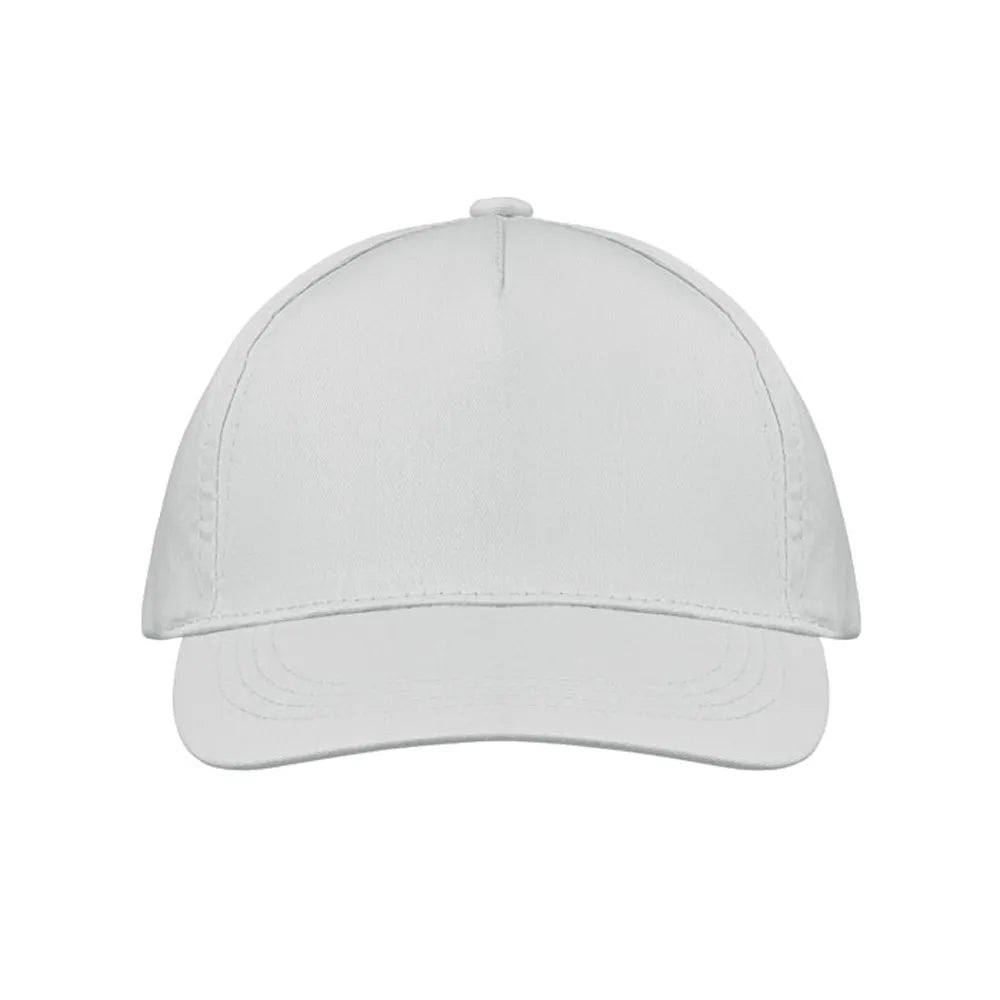 Baseballcap van katoen met klittenbandsluiting voorzijde, Wit - 191447