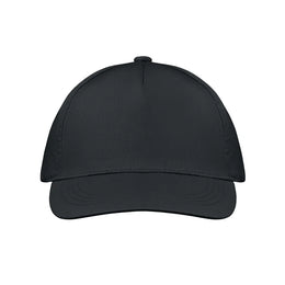 Baseballcap van katoen met klittenbandsluiting voorzijde, Zwart - 191447