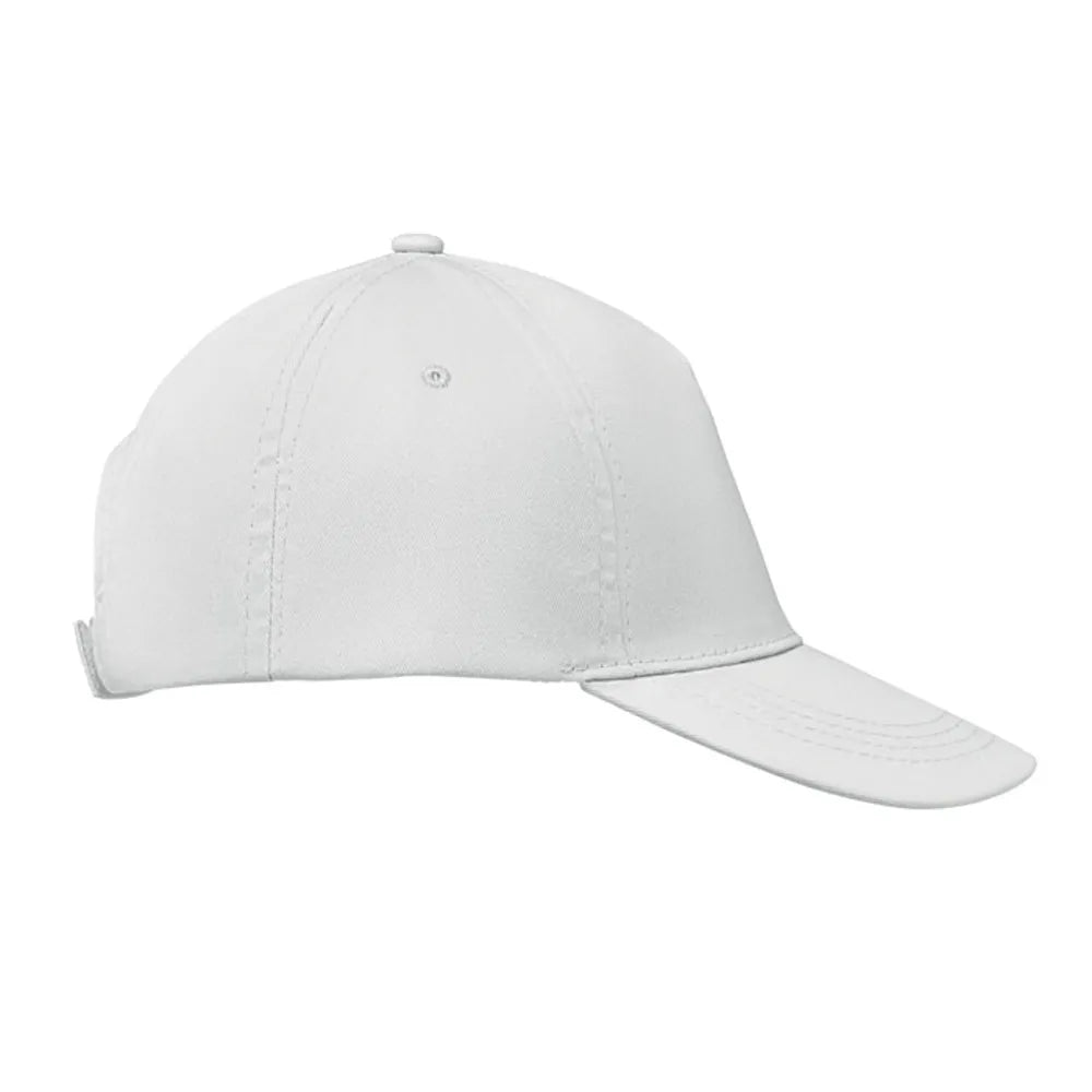 Baseballcap van katoen met klittenbandsluiting, Wit - 191447