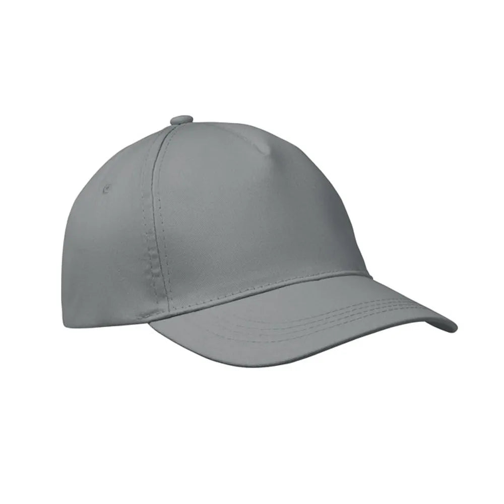 Baseballcap van katoen met klittenbandsluiting zijkant, Grijs - 191447