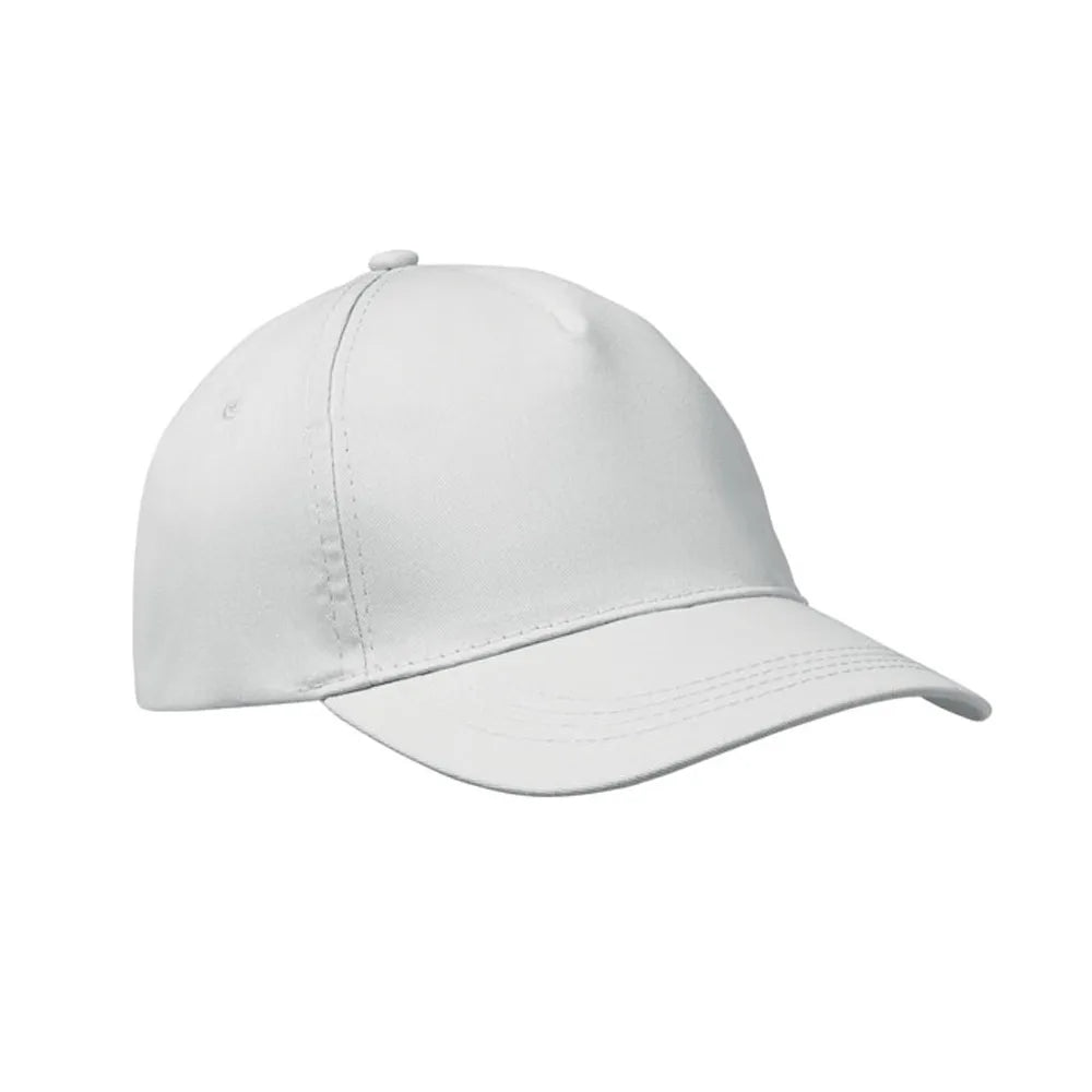 Baseballcap van katoen met klittenbandsluiting zijkant, Wit - 191447