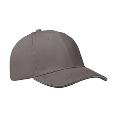 Geborstelde Katoenen Cap met 6 Panelen - Charcoal