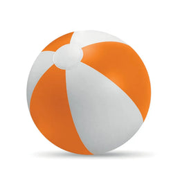 Opblaasbare strandbal met gekleurde strepen, Wit en oranje - 191627