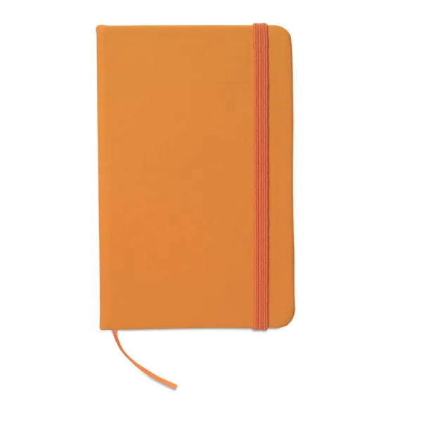 Notelux A6 notitieboekje met PU cover en elastieken sluiting, Oranje - 191800