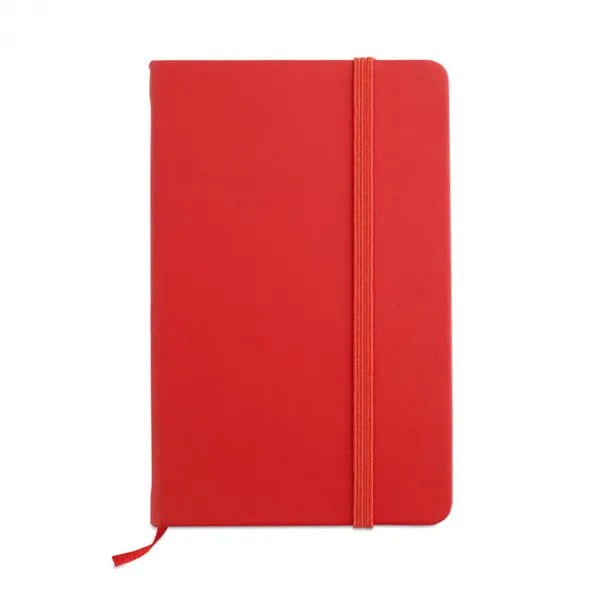 Notelux A6 notitieboekje met PU cover en elastieken sluiting, Rood - 191800