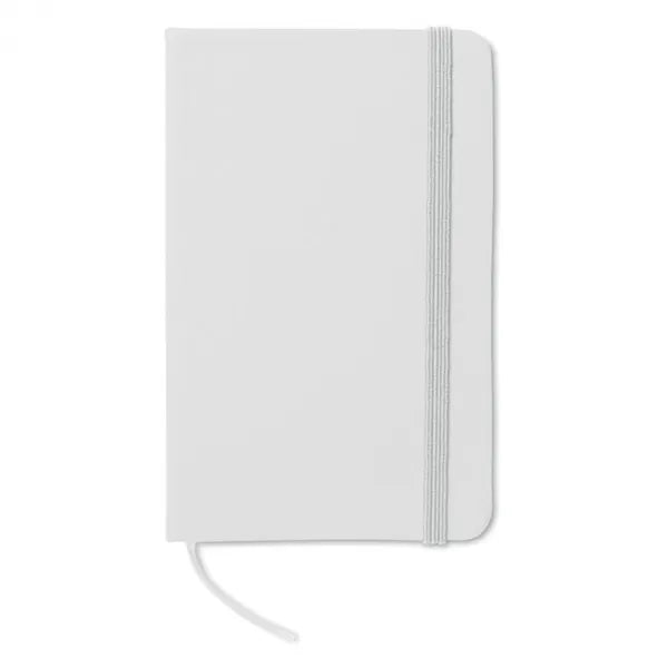 Notelux A6 notitieboekje met PU cover en elastieken sluiting, Wit - 191800