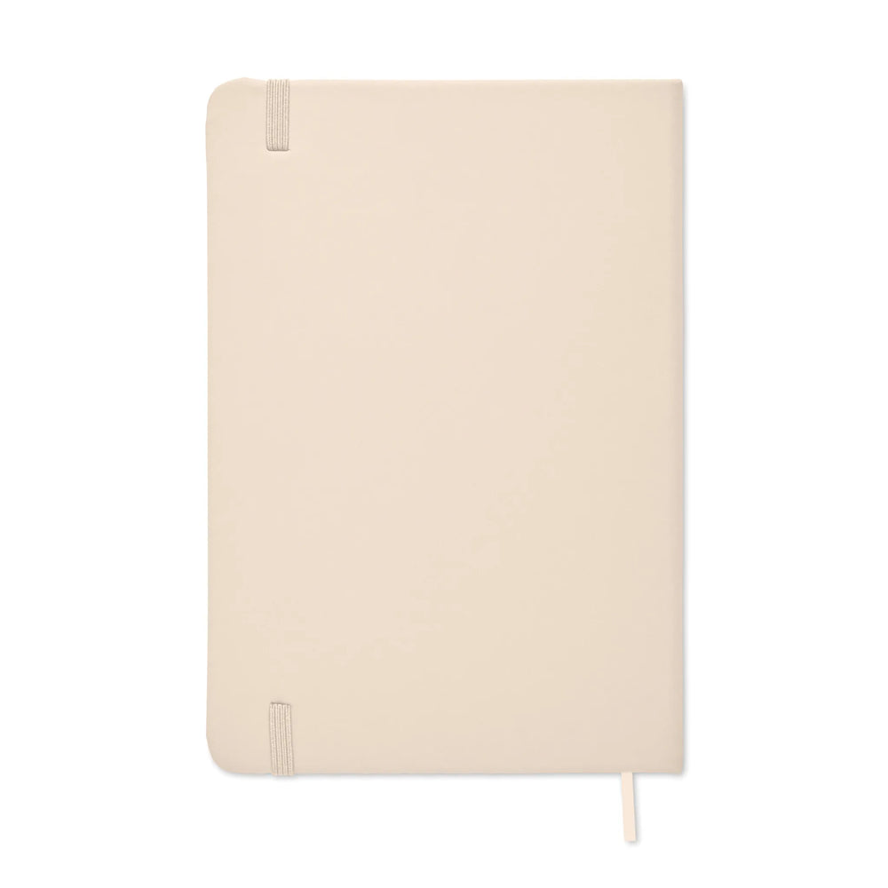 A5 notitieboek met harde PU kaft gerecycled papier, 192 pagina's achterzijde, Crème - 191804