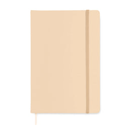 A5 notitieboek met harde PU kaft gerecycled papier, 192 pagina's, Beige - 191804