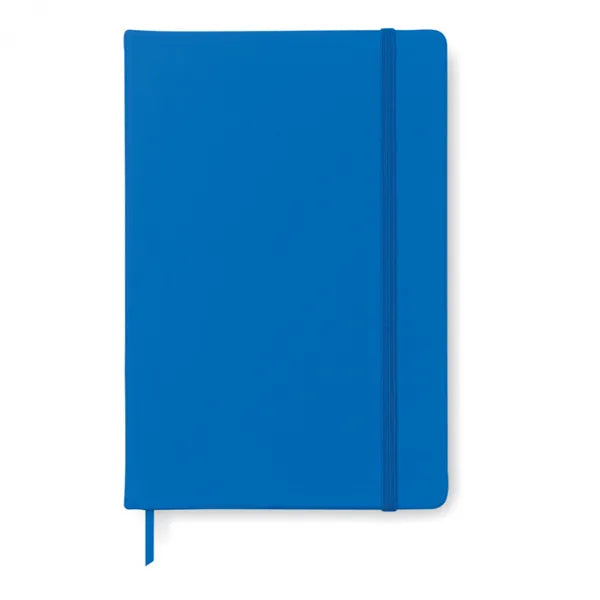 A5 notitieboek met harde PU kaft gerecycled papier, 192 pagina's, Kobaltblauw - 191804