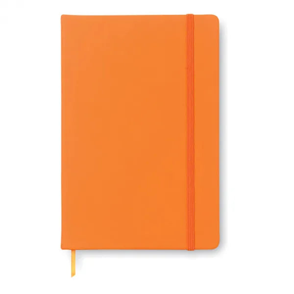 A5 notitieboek met harde PU kaft gerecycled papier, 192 pagina's, Oranje - 191804