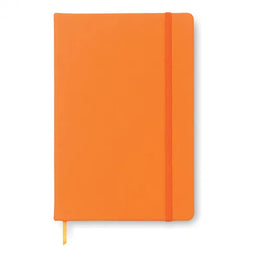 A5 notitieboek met harde PU kaft gerecycled papier, 192 pagina's, Oranje - 191804