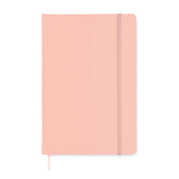 A5 notitieboek met harde PU kaft gerecycled papier, 192 pagina's voorzijde met elastieksluiting, Babyroze - 191804