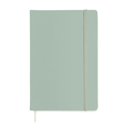 A5 notitieboek met harde PU kaft gerecycled papier, 192 pagina's voorzijde met elastieksluiting, Mintgroen - 191804