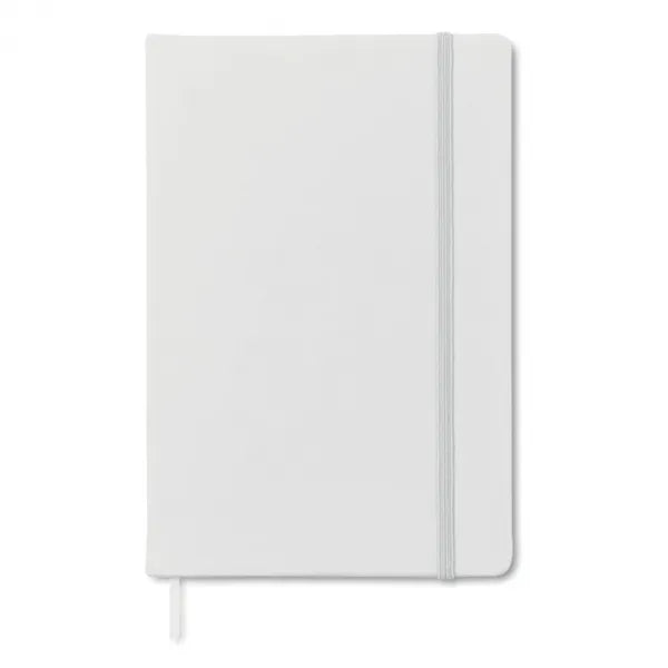 A5 notitieboek met harde PU kaft gerecycled papier, 192 pagina's, Wit - 191804
