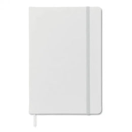 A5 notitieboek met harde PU kaft gerecycled papier, 192 pagina's, Wit - 191804