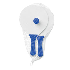Compacte strandtennisset met twee MDF-batjes en bal - Blauw