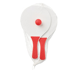 Compacte strandtennisset met twee MDF-batjes en bal - Rood