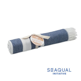 Hammam- of strandlaken van gerecyclede stoffen, Blauw - 192058