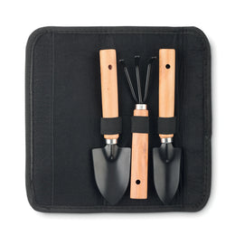 3-delige tuingereedschapset in rPET etui met drie gereedschappen, Beige en zwart - 192153