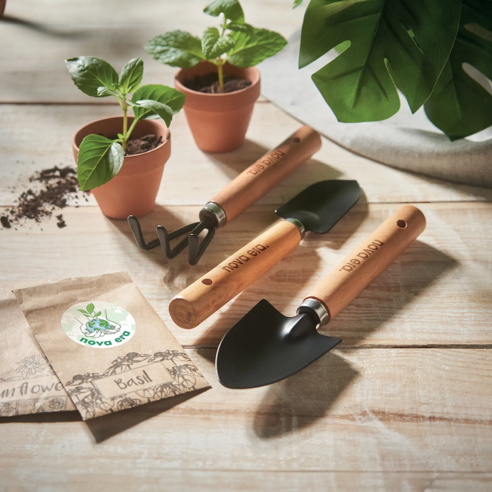 tuingereedschapset 3 delig in rpet vilten etui print 192153