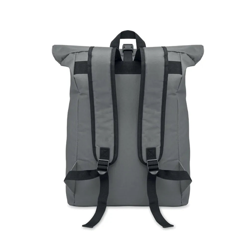 15 inch rolltop laptoprugzak achterzijde, Grijs - 192170