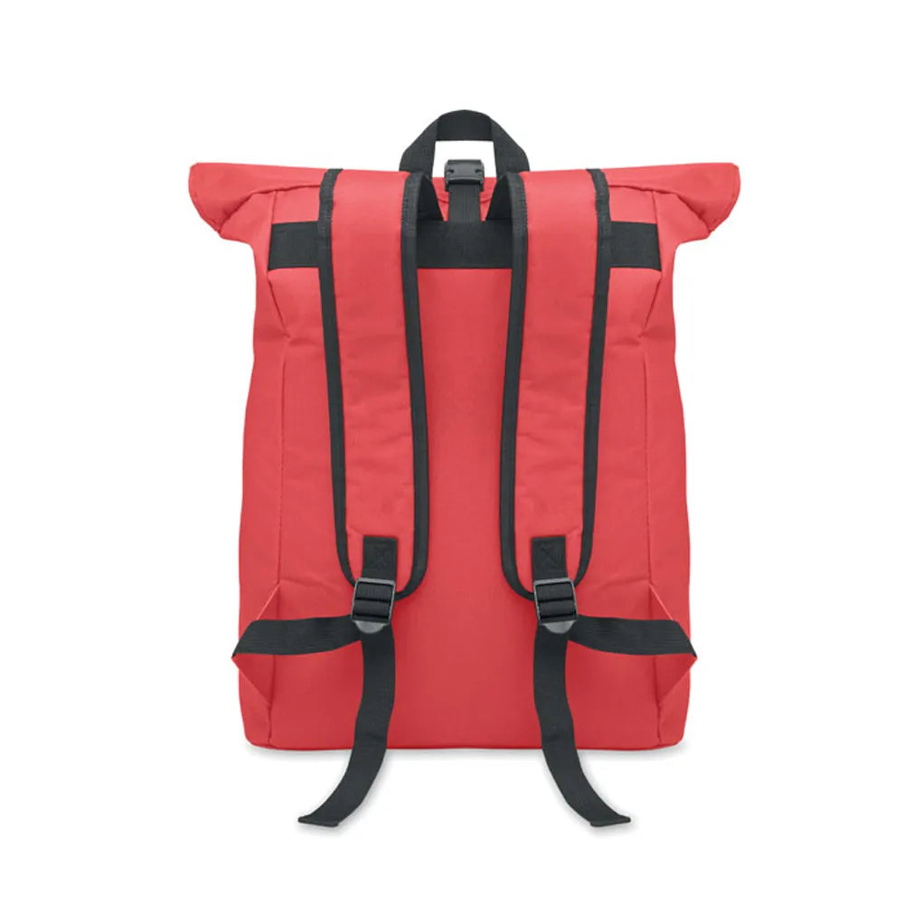 15 inch rolltop laptoprugzak achterzijde, Rood - 192170