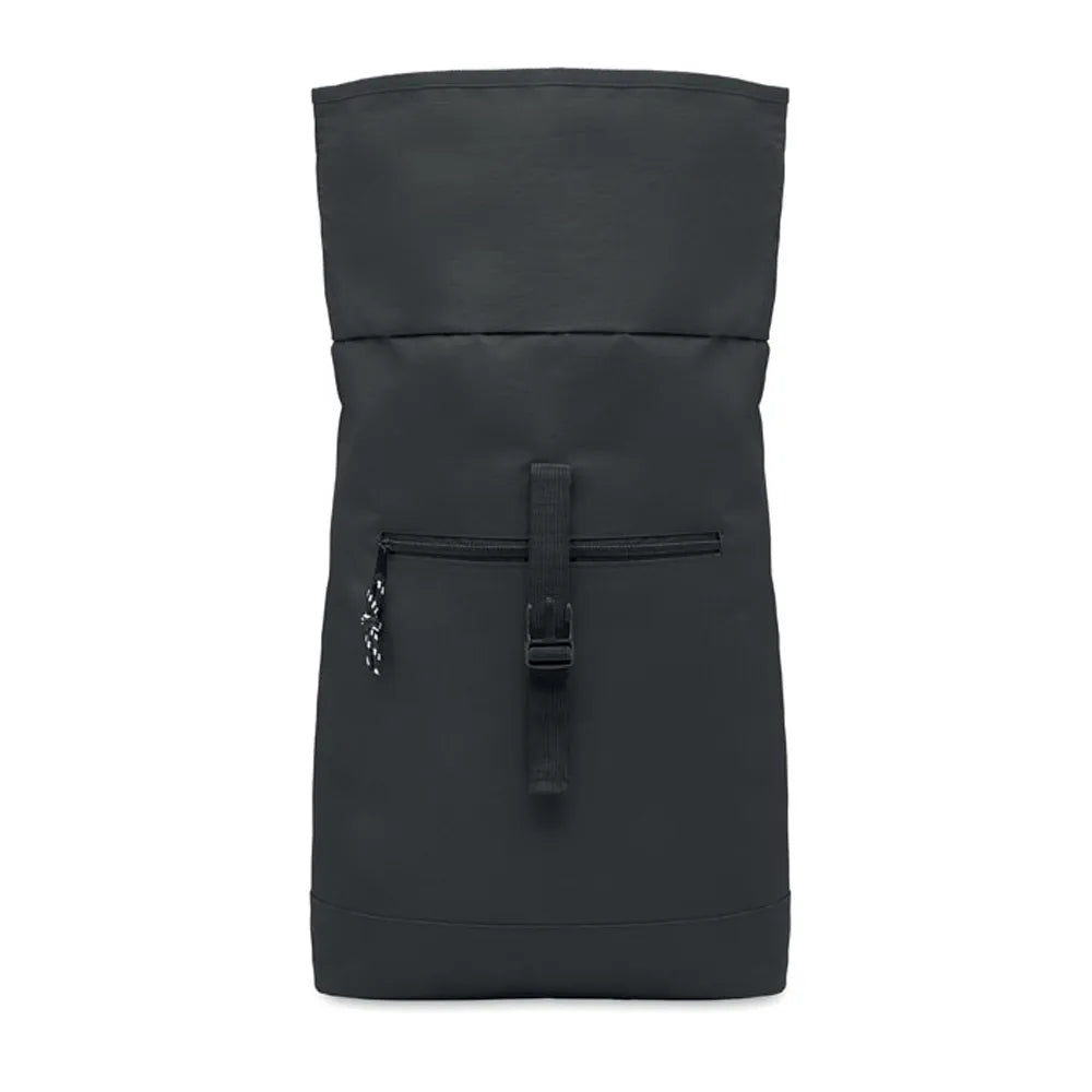 15 inch rolltop laptoprugzak detail, Zwart - 192170