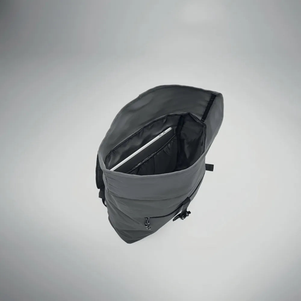 15 inch rolltop laptoprugzak grijs open 192170