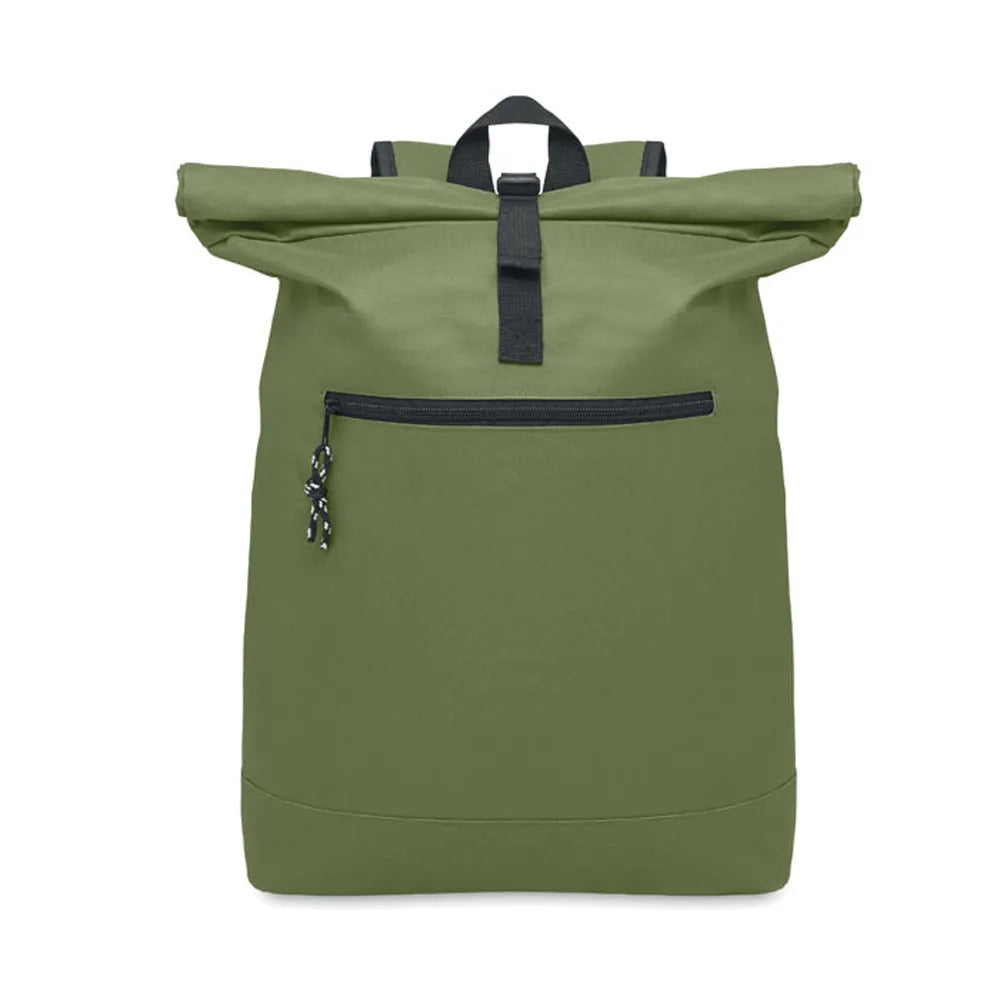 15 inch rolltop laptoprugzak, Legergroen - 192170