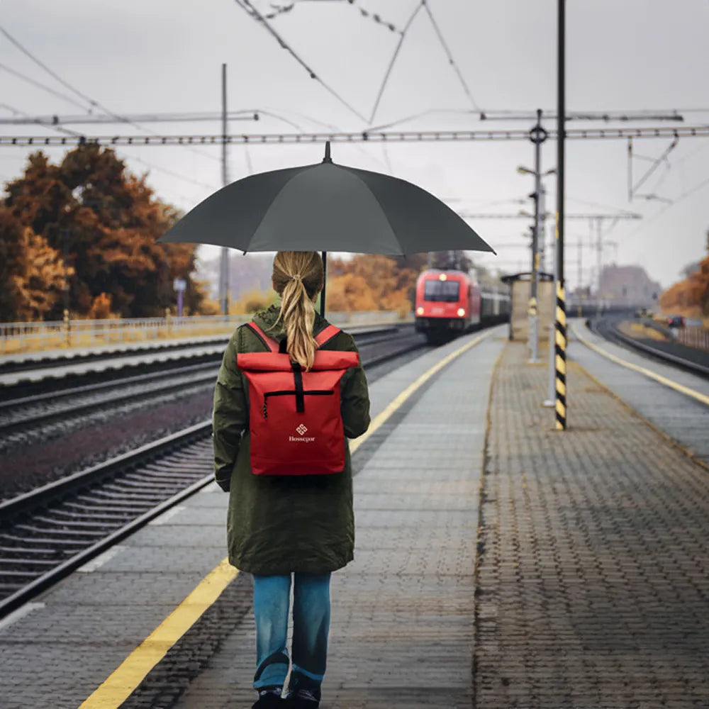 15 inch rolltop laptoprugzak rood met logo 192170