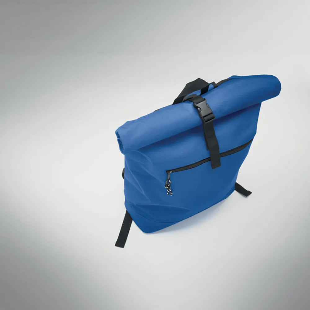 15 inch rolltop laptoprugzak royal blue sfeer foto 192170