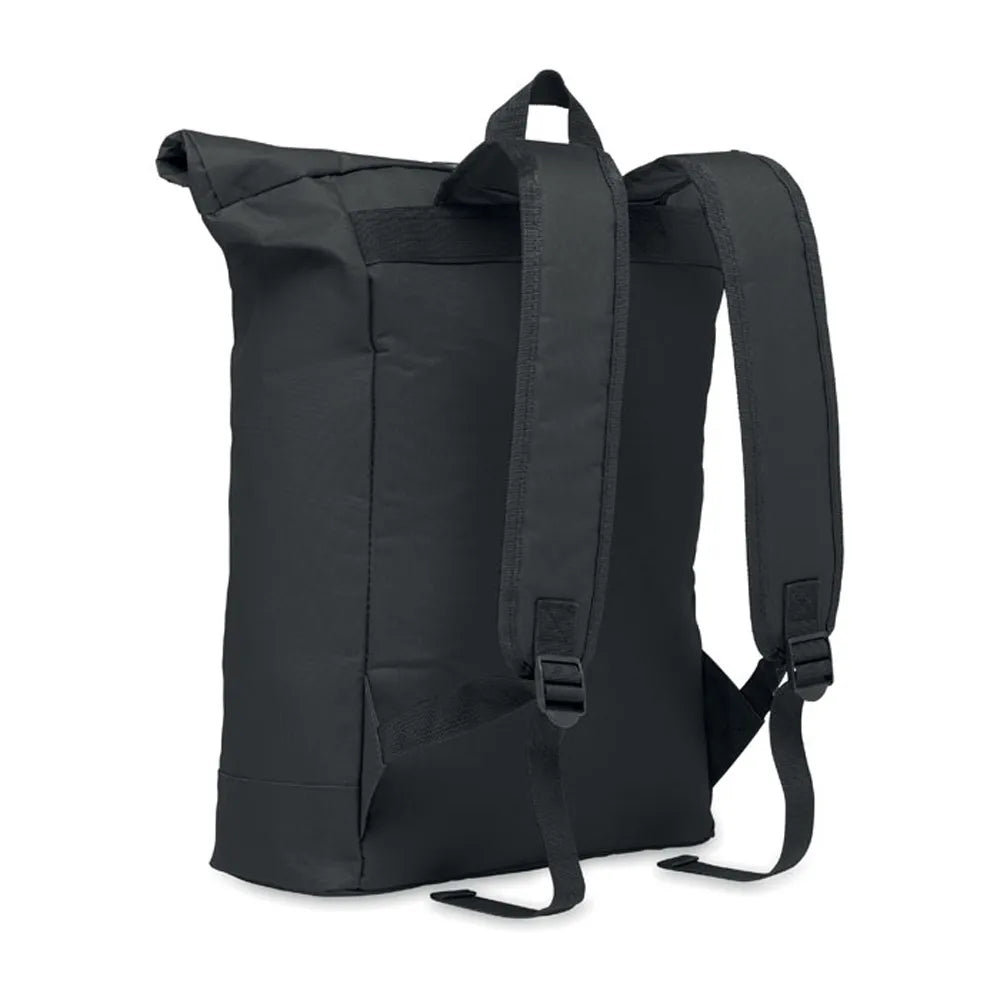 15 inch rolltop laptoprugzak schuin van achteren, Zwart - 192170