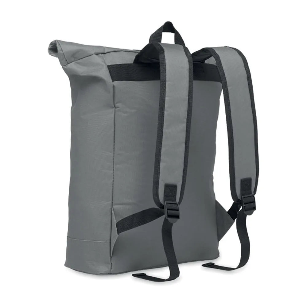 15 inch rolltop laptoprugzak zijaanzicht, Grijs - 192170